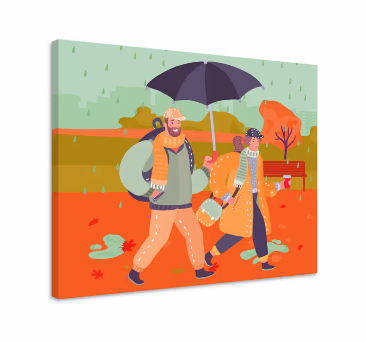 3d mėgėjai lietuje 3d drobės atspaudai - „Tenstickers“