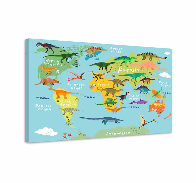 Drobė dinozauras Žemėlapis - „Tenstickers“