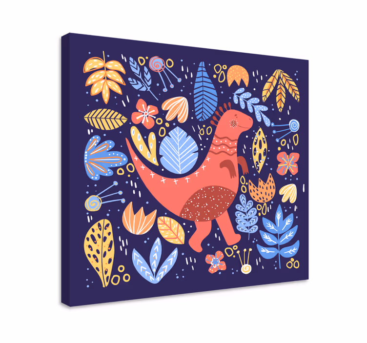 Drobė dinozauras žaisminga iliustracija - „Tenstickers“