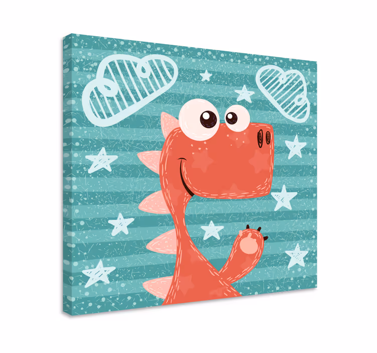 Drobė dinozauras mielas pieštas dinozauras - „Tenstickers“