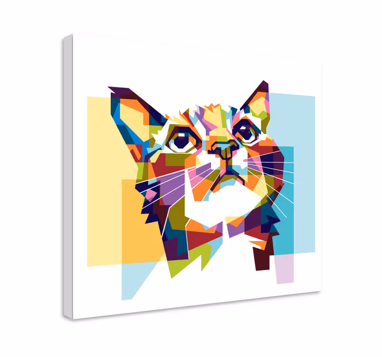Geometrinis katės drobės atspaudas - „Tenstickers“