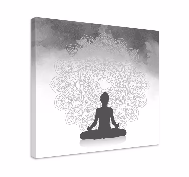 Silueto meditacijos mandalos drobės menas - „Tenstickers“