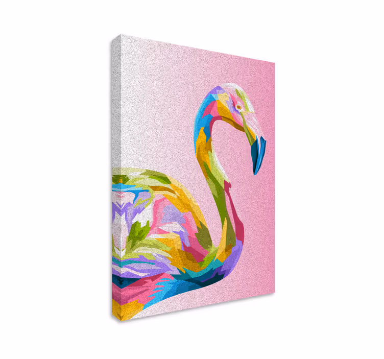 Drobė gyvunais spalvingo flamingo profilis - „Tenstickers“