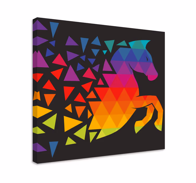 Drobė su arkliais spalvingais geometriniais raštais - „Tenstickers“