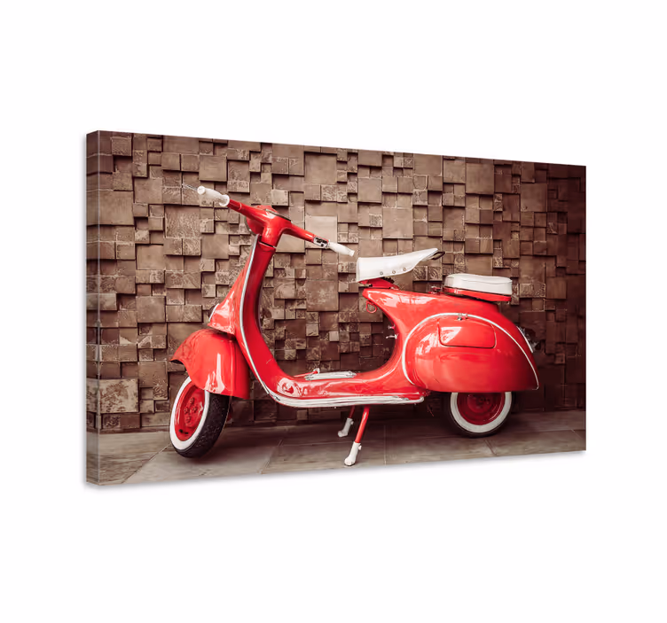 Raudonas motociklo retro paveikslaimenas - „Tenstickers“