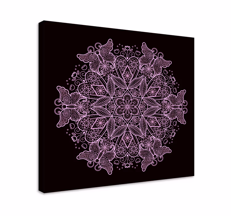 Drugelis mandala drugelis drobė sienų menas - „Tenstickers“