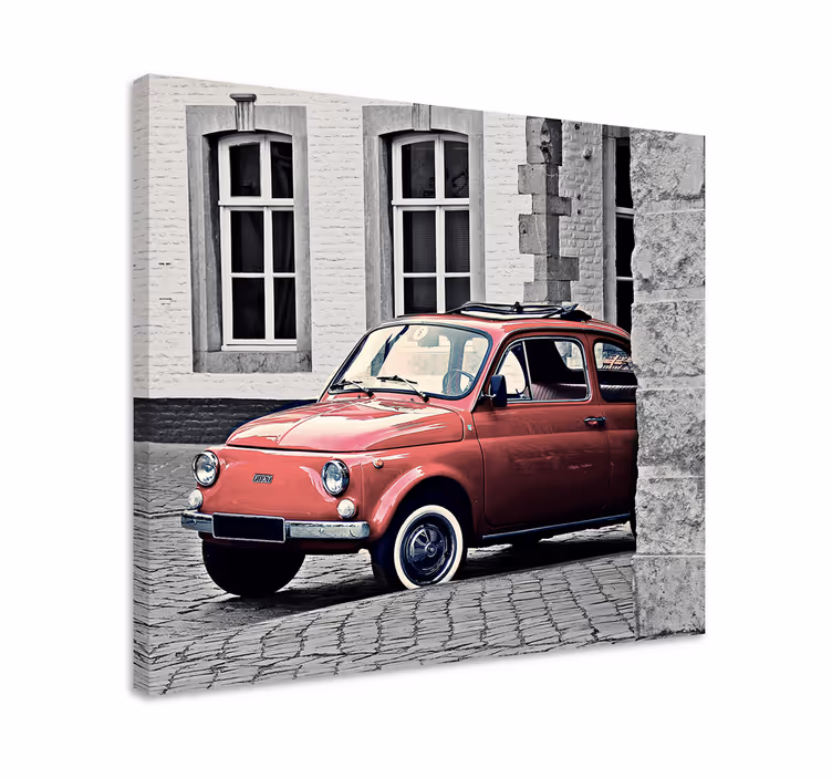 Drobė vintažinis klasikinis raudonas automobilis - „Tenstickers“