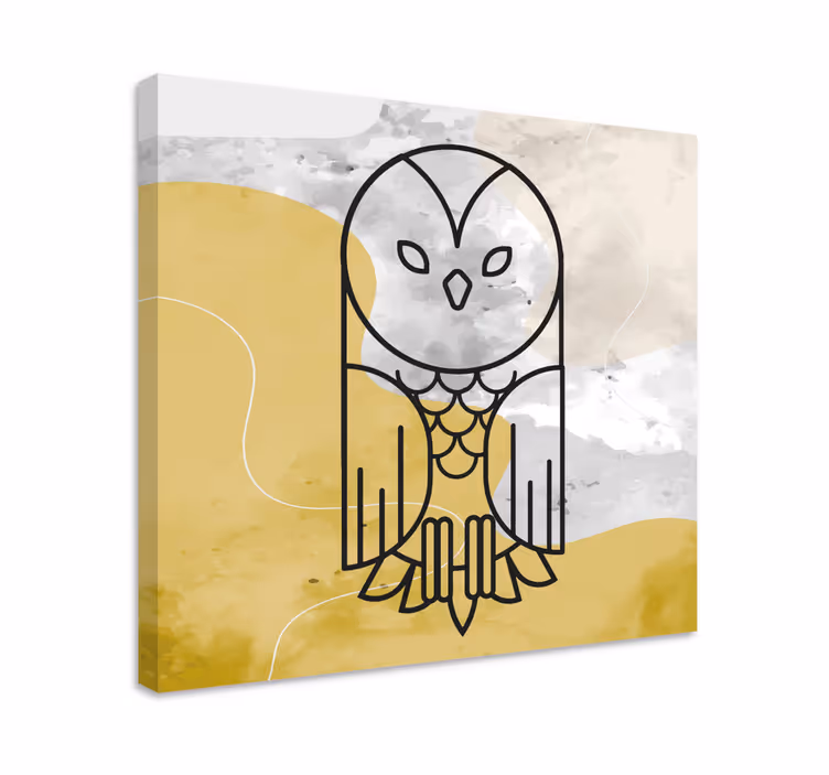 Drobė gyvunais minimalistinis pelėdos siluetas - „Tenstickers“