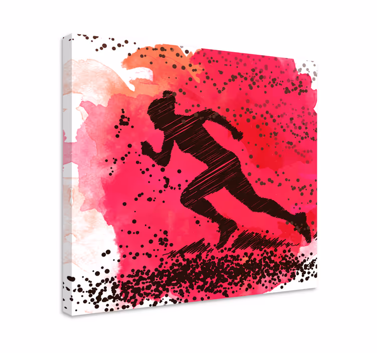 Drobė sportas dinaminė bėgiko siluetas - „Tenstickers“