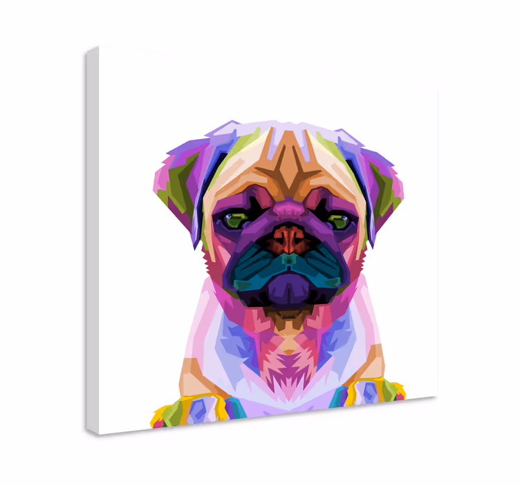 Pop art mopso šunų paveikslaiatspaudai - „Tenstickers“