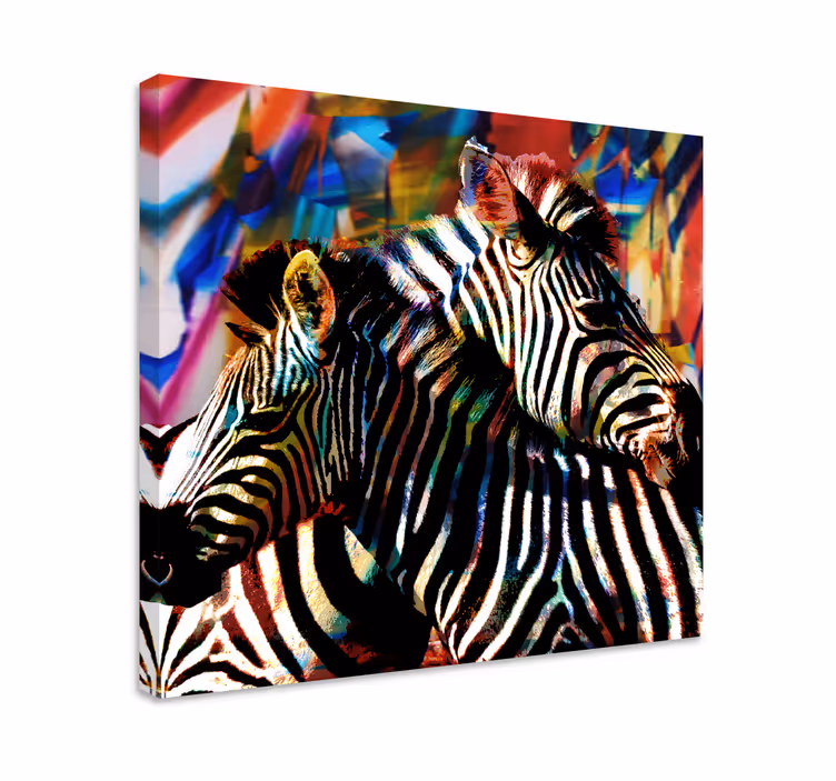 Drobė gyvunais spalvinga zebra pora - „Tenstickers“