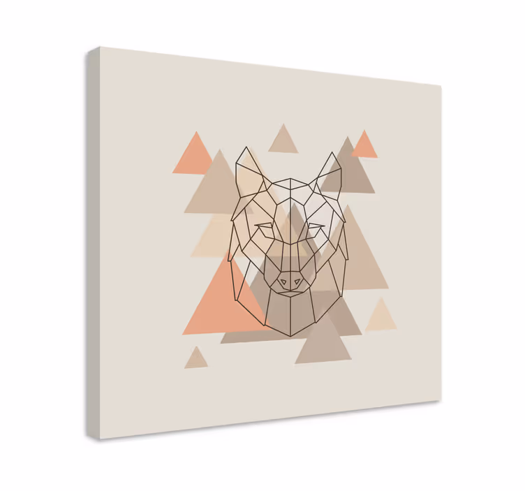 Drobė žmonių geometrinis vilko galvos dizainas - „Tenstickers“