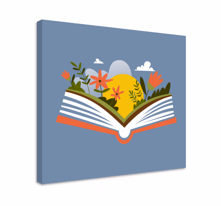 Drobė gėlės ir augalai atvira knyga flora - „Tenstickers“