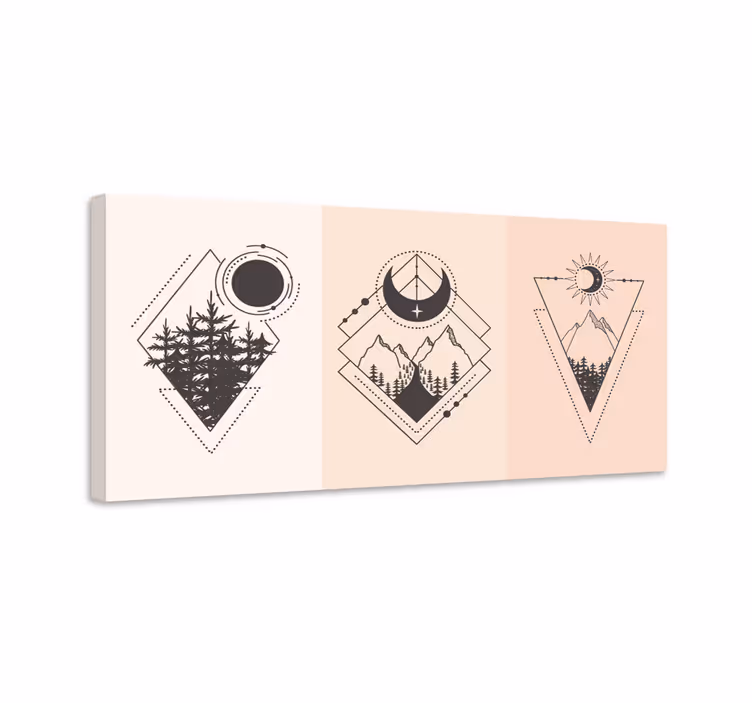 Kalno geometrinė emblema Drobė geometrinis - „Tenstickers“