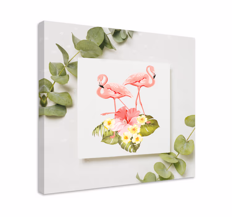 Egzotiškos gėlių dekoracijos flamingo paveikslaiatspaudai - „Tenstickers“