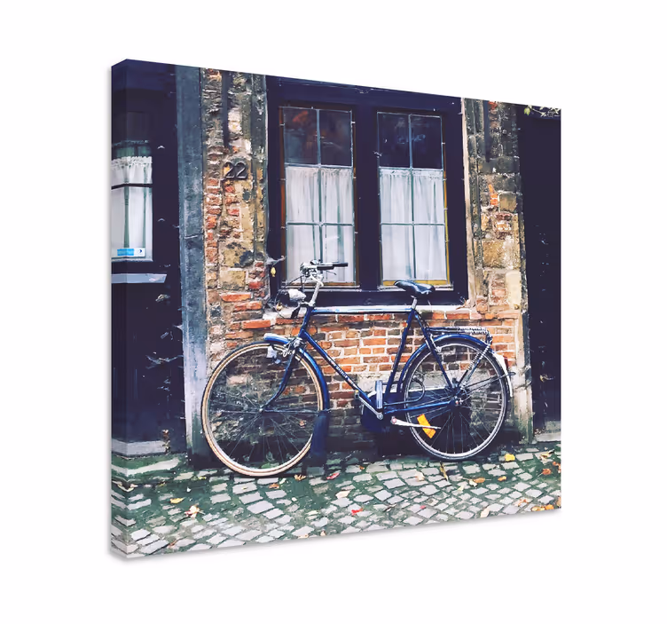 Drobė miestai ir šalys dviratis prie plytų - „Tenstickers“