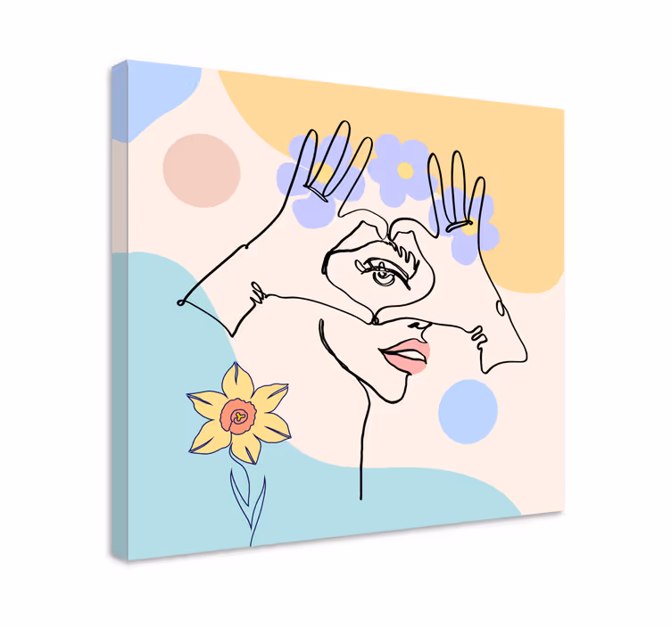 Abstrakčios rankų linijos Drobė menas - „Tenstickers“