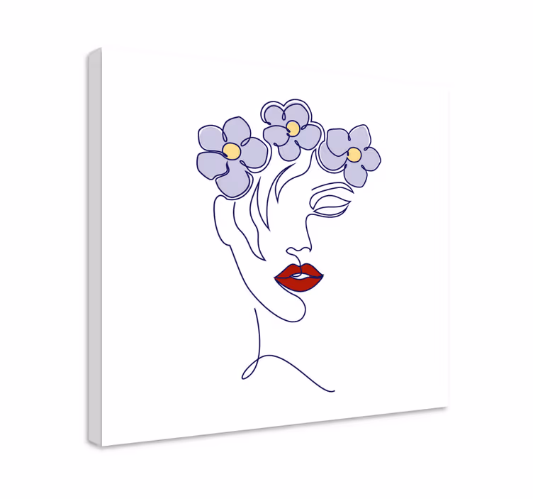 Drobė menas elegantiška moteris gėlėmis - „Tenstickers“