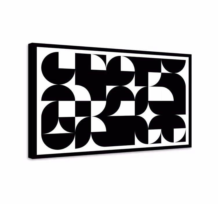 Juoda abstraktaus meno geometrinė drobė - „Tenstickers“