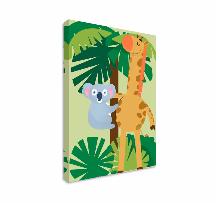 Drobė gyvunais koala ir Žirafa - „Tenstickers“