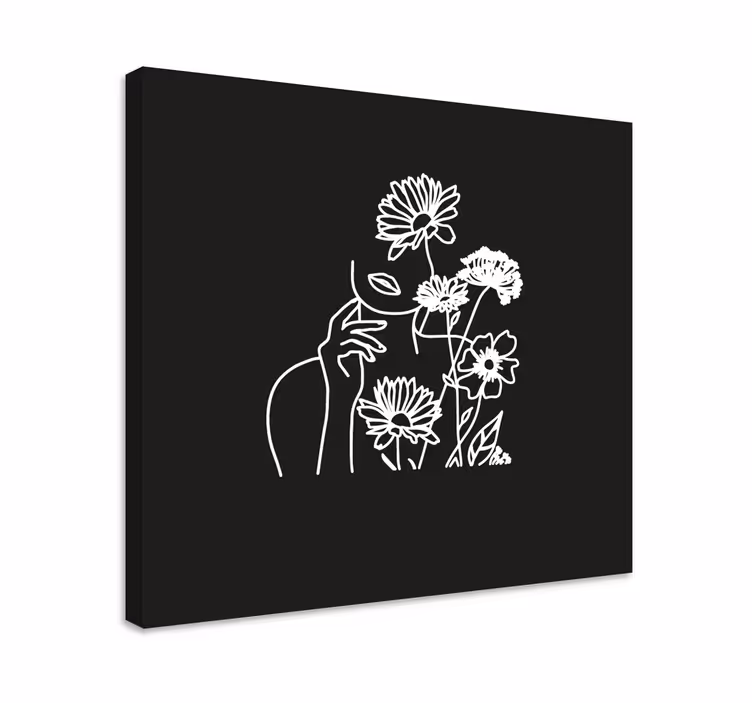 Drobė gėlės ir augalai minimalistinė linijinė grafika - „Tenstickers“
