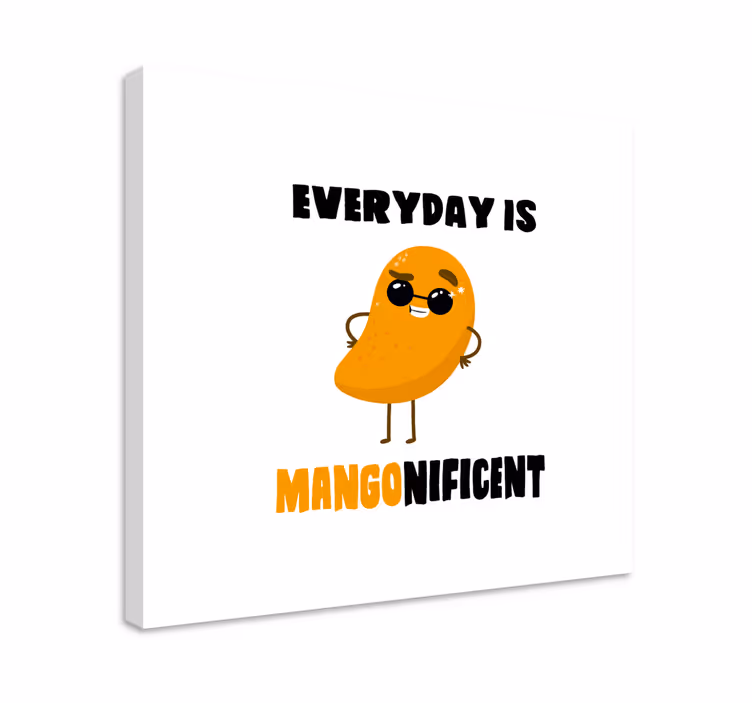 Drobė su vaisiais mango personažas linksmybės - „Tenstickers“