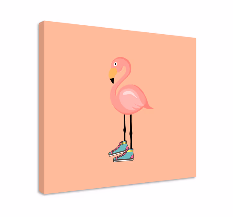 Drobė paukštis madingas flamingo riedlentininkas - „Tenstickers“