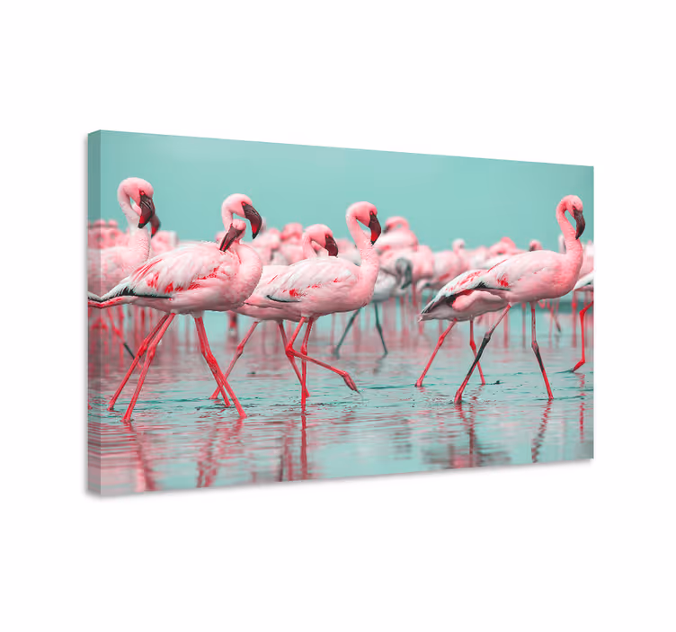 Flamingų susirinkimas Drobė gyvunais - „Tenstickers“