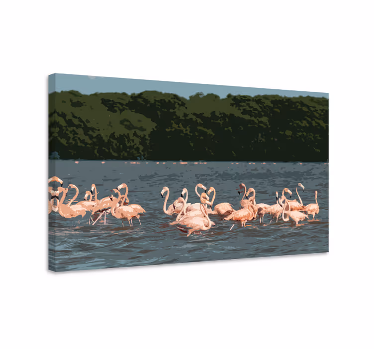 Drobė paukštis flamingų būrys - „Tenstickers“