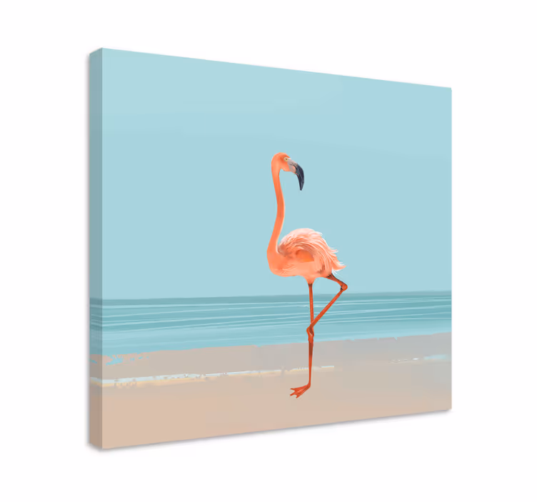 Flamingo paveikslas ant smėlio paveikslaisienų meno - „Tenstickers“