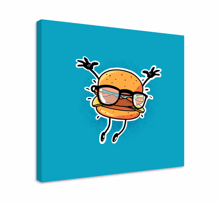 Drobė laimingas burgerio personažas - „Tenstickers“