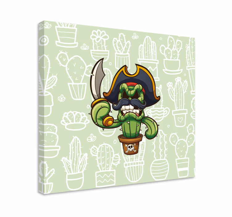 Drobė augalai kaktusas piratas - „Tenstickers“