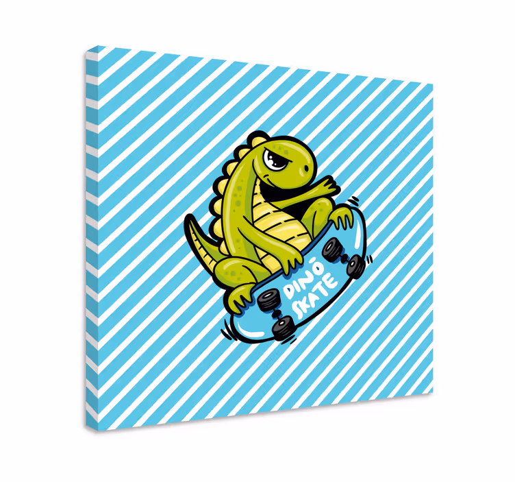 Drobė dinozaurai ant riedlentės linksmybės - „Tenstickers“