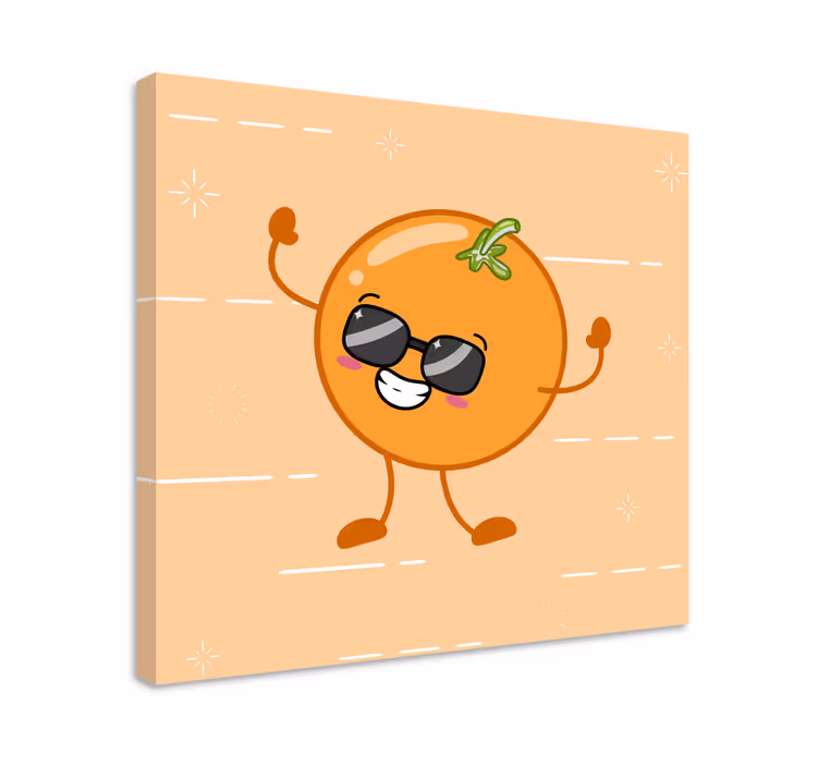 Drobė su vaisiais džiaugsminga oranžinė figūra - „Tenstickers“