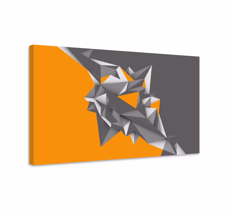 Pilkos ir oranžinės spalvos geometriniai 3d paveikslaiatspaudai - „Tenstickers“