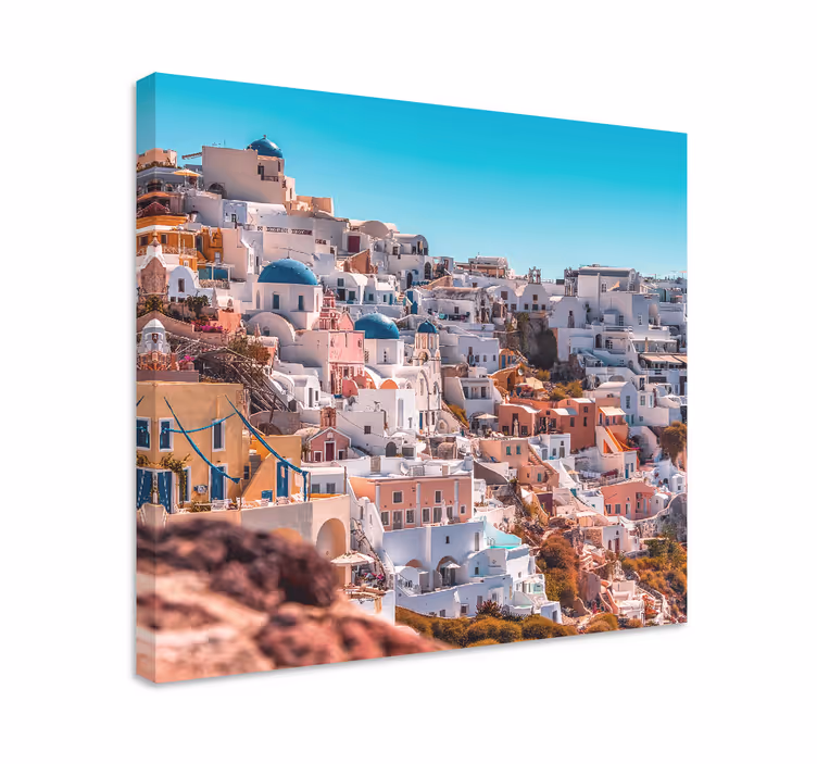 Santorini vasaros nakties dangaus vaizdo drobė - „Tenstickers“