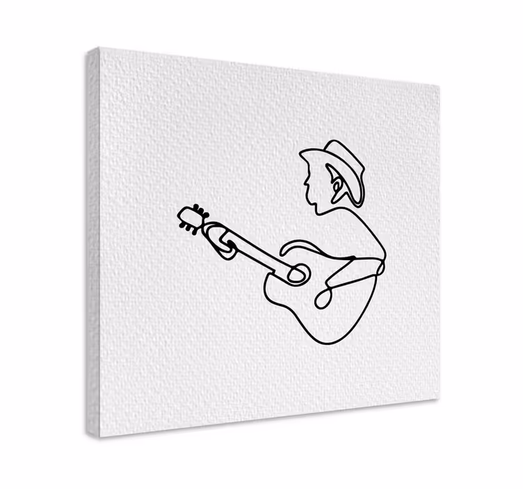 Juodo gitaristo minimalistinės muzikos drobė - „Tenstickers“