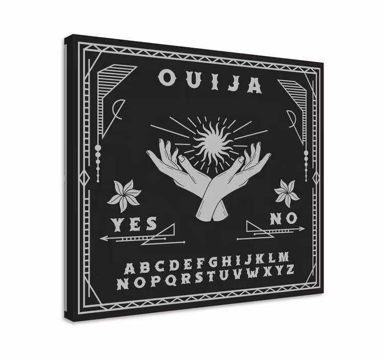 Juodos ir baltos ouija lentos namų paveikslaiatspaudai - „Tenstickers“