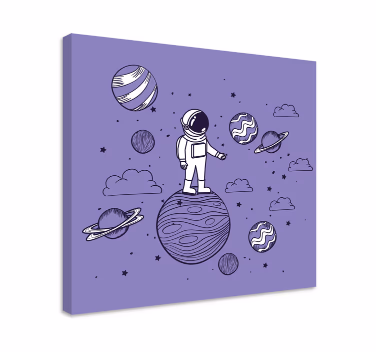 Drobė žaidimų stalas astronautas tyrinėja kosmosą - „Tenstickers“