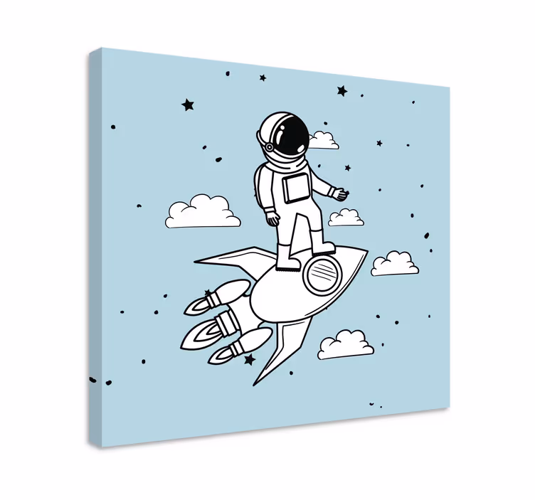 Raketų astronautas ir žvaigždės šiuolaikinė drobė - „Tenstickers“