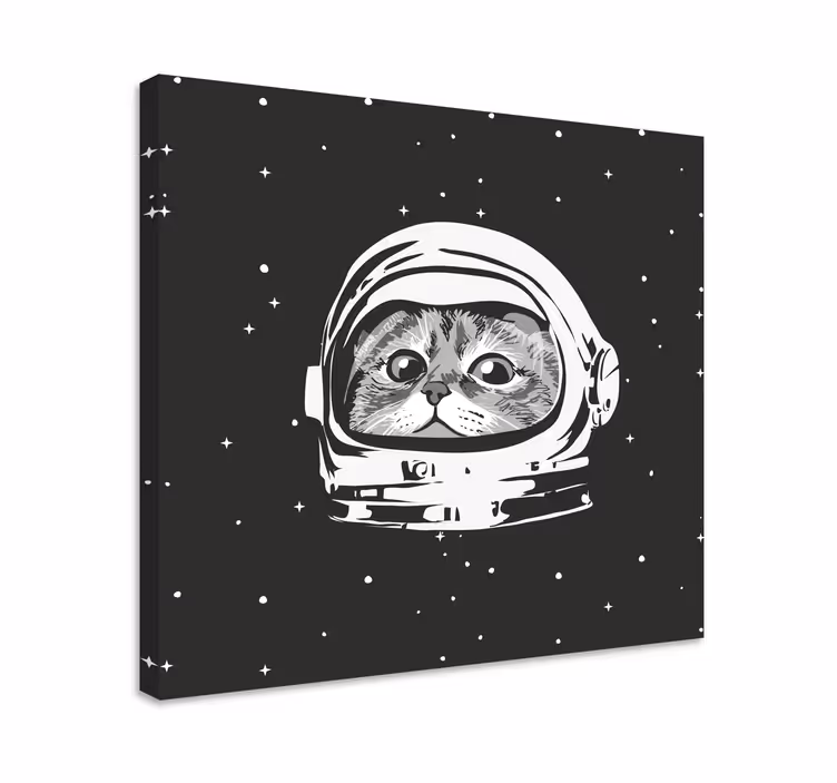 Juodai baltas astronautas Drobė katė - „Tenstickers“