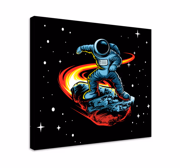 Drobė žaidimų stalas astronautas banglentininkas asteroide - „Tenstickers“