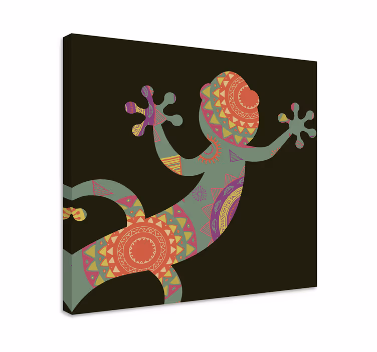 Gekonas su gėlių mandala drobė - „Tenstickers“