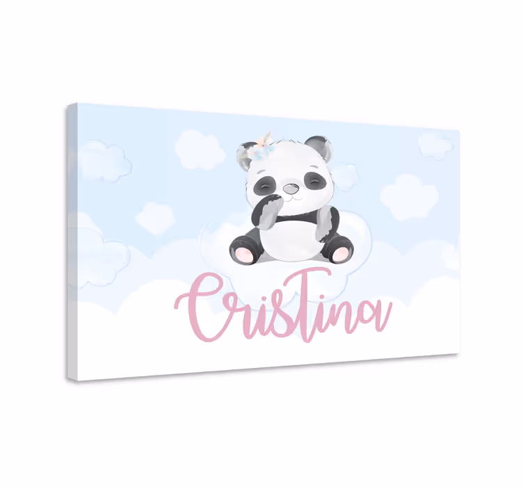 Miela panda mergaitei su personalizuota drobe - „Tenstickers“