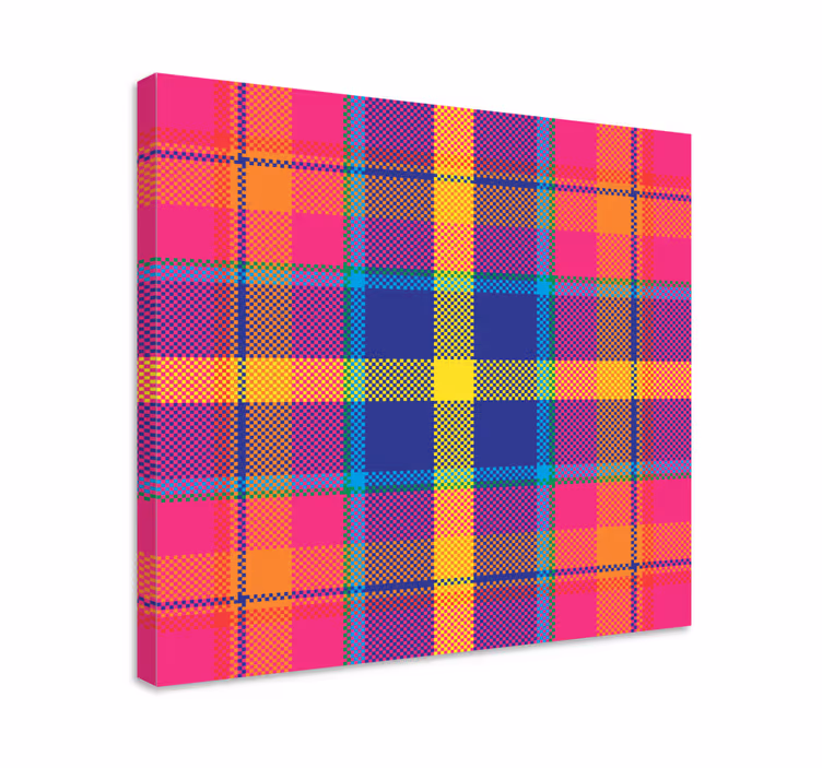 Drobė geometrinis spalvotas langelių raštas - „Tenstickers“