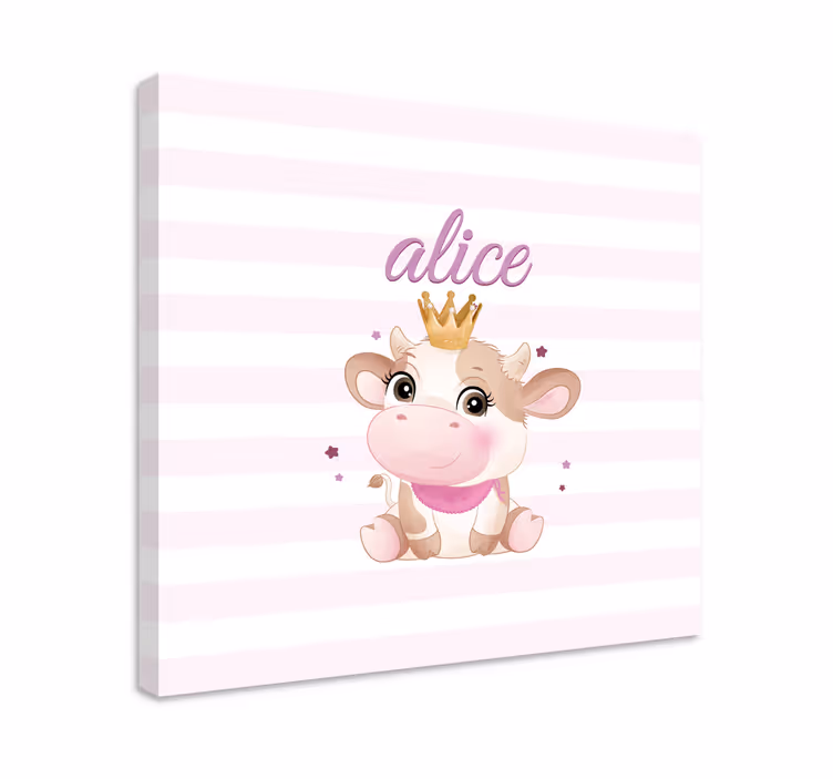 Drobė gyvunais mielas karvės princesė - „Tenstickers“