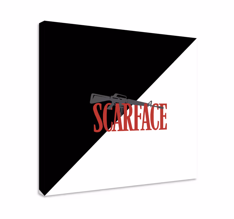 Drobė žaidimų stalas scarface ginklo logotipas - „Tenstickers“