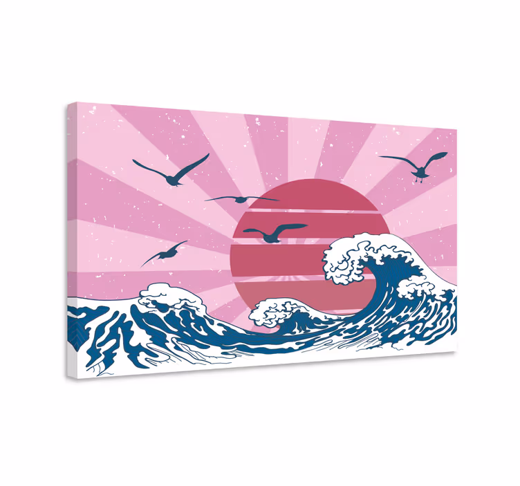 Puiki rožinė retro banga retro drobė - „Tenstickers“