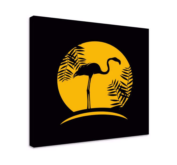 Drobė paukštis elegantiškos flamingo siluetas - „Tenstickers“