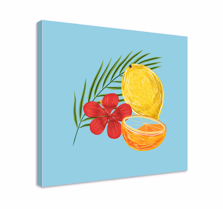 Pastelinių citrinų vaisių dizaino virtuvės sienų spauda - „Tenstickers“